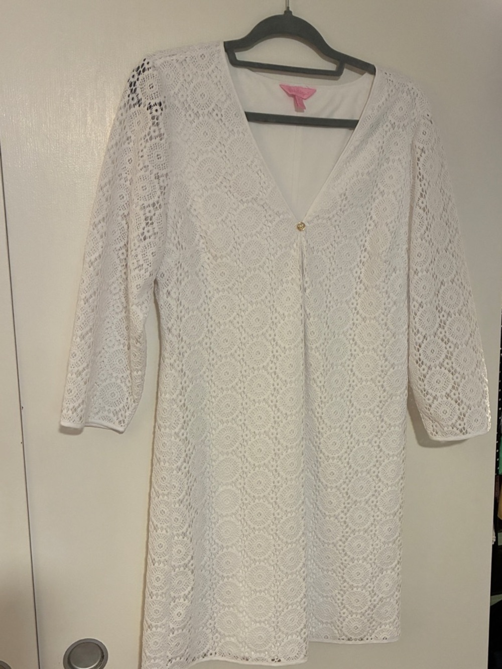 Lily Pulitzer White Lace V-Neck Shift Dress